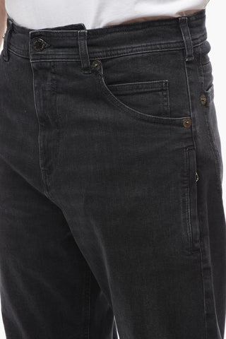 Dark Wash Baggy Fit Jeans with Logo at The Button 23cm