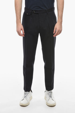 Single-Pleat Virgin Wool and Cotton BRERA Pants