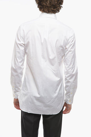 Buttoned Collar Shirt with Contrasting Embroidered Logo