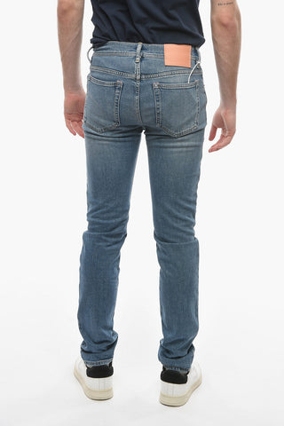 Medium-waisted Slim-fit Denims with Back Logo Patch 15,5cm