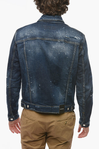 Giubbotto in Denim Effetto Vernice