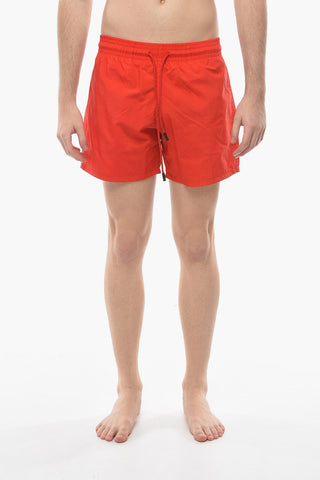 Costume da Bagno Boxer in Tinta Unita con Elastico in Vita