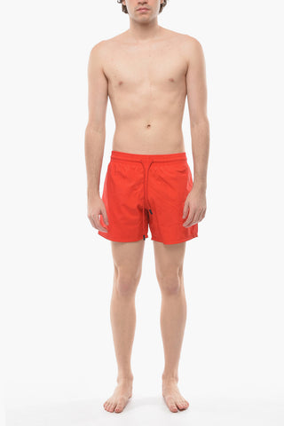 Costume da Bagno Boxer in Tinta Unita con Elastico in Vita