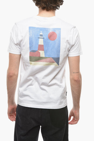 T-Shirt Girocollo con Stampa Faro