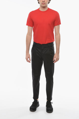 Pantaloni Cargo in Cotone Twill con Coulisse alla Caviglia