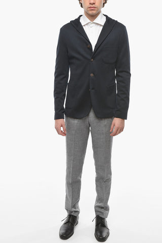 CC COLLECTION Blazer in Jersey con Cappuccio e Tasche a Toppa