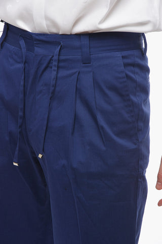 ID Stretchy-cotton Double-pleated Shorts