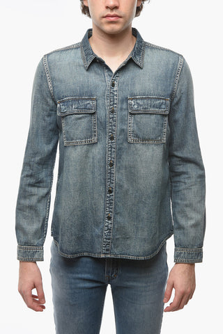 Denim Shirt with Double Breast-pocket