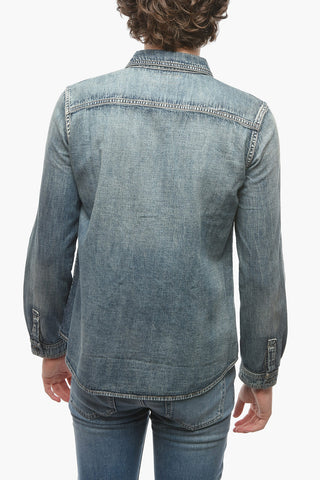 Denim Shirt with Double Breast-pocket