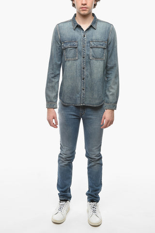 Denim Shirt with Double Breast-pocket