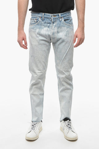 JOSUE' THOMAS Painting Effect Jeans with Logoed Button 17,5cm
