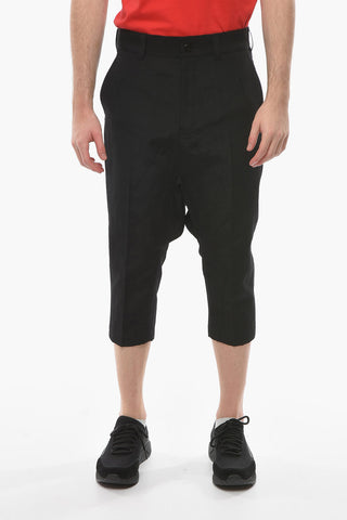 JUNYA WATANABE Linen Wool Cropped Pants with Embroidery-embellishment