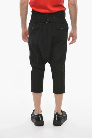 JUNYA WATANABE Linen Wool Cropped Pants with Embroidery-embellishment