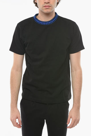 Crew Neck CROSS COLLAR Cotton T-Shirt
