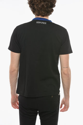 Crew Neck CROSS COLLAR Cotton T-Shirt