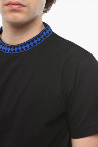 Crew Neck CROSS COLLAR Cotton T-Shirt