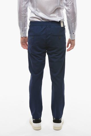 Virgin Wool Stretch MITTE Single Pleat Pants with Drawstring on the Waist