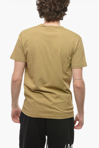 T-shirt Cool Fit Logata con Dettagli Distress