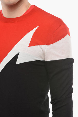 wool MIRRORED BOLT sweater