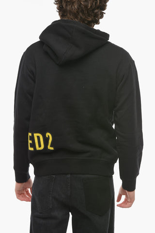 Fleeced-cotton Hoddie with Tiger Print