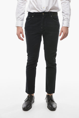 5 Pockets Corduroy Pants With Maxi Print