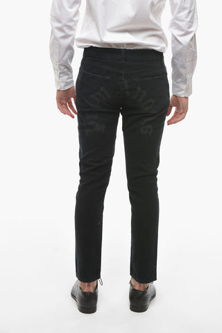 5 Pockets Corduroy Pants With Maxi Print
