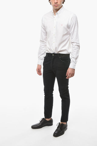 5 Pockets Corduroy Pants With Maxi Print