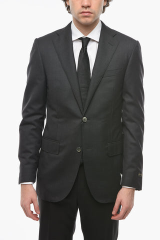 Blazer Monopetto LEADER in Lana Vergine Extrafine con Revers Classico