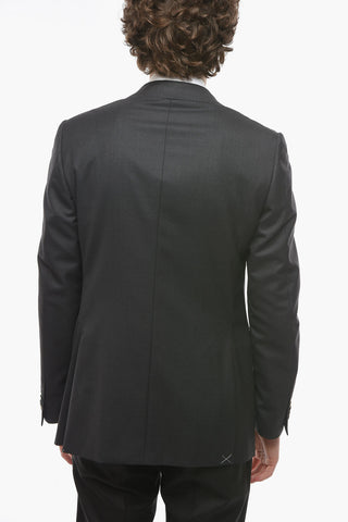Blazer Monopetto LEADER in Lana Vergine Extrafine con Revers Classico