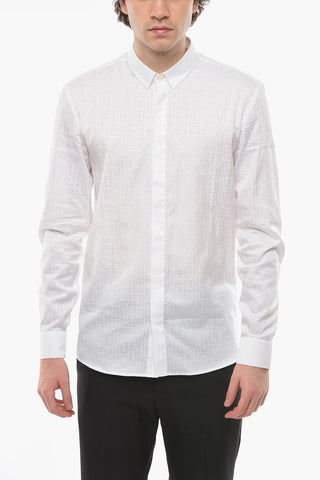 Wing Collared Shirt with Ton-sur-ton Monogram