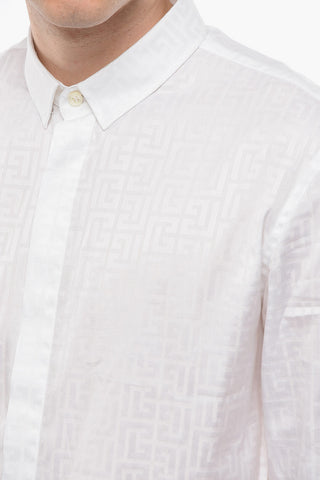 Wing Collared Shirt with Ton-sur-ton Monogram