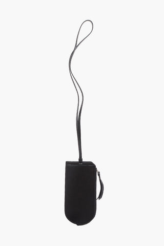 Leather Neck Pouch with Gothic Print