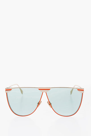 Occhiali da sole Oversize con Struttura Effetto Dorato