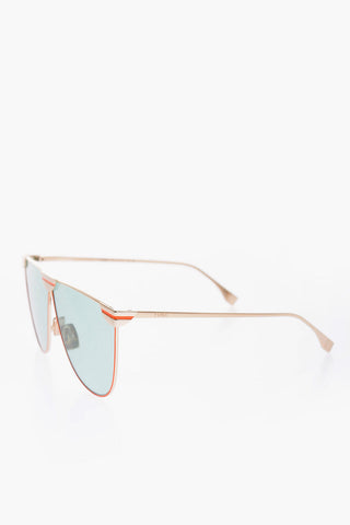 Occhiali da sole Oversize con Struttura Effetto Dorato