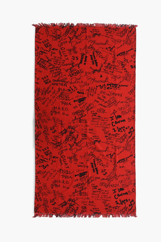 Telo Mare in Cotone con Stampa Lettering All-Over