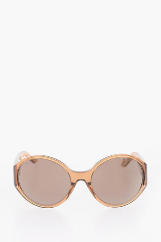 Oversized Oval Shaped Glasses Decorated with a Golden Metal Plate