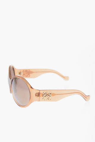 Oversized Oval Shaped Glasses Decorated with a Golden Metal Plate
