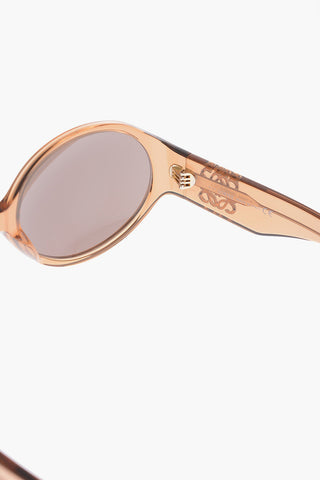 Oversized Oval Shaped Glasses Decorated with a Golden Metal Plate