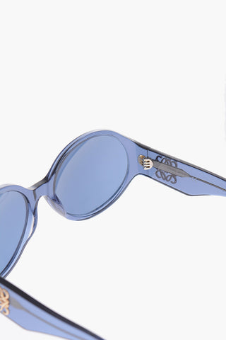 Oval Sunglasses with Golden Logo