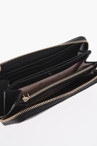 Faux Leather SPENCER Continental Wallet with All-Over Printed Kisses
