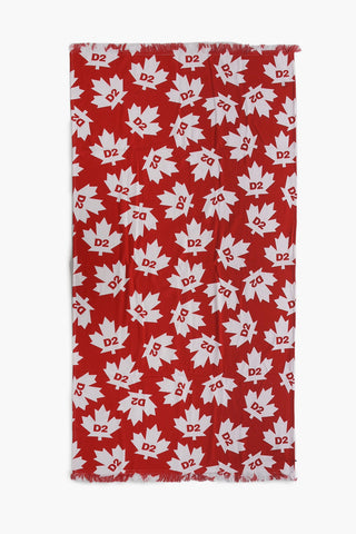 Cotton Beach Towel with All-Over Logo