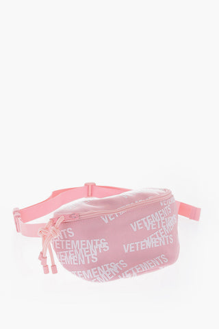 Solid Color Nylon Bum Bag with All-Over Logo
