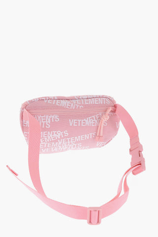 Solid Color Nylon Bum Bag with All-Over Logo