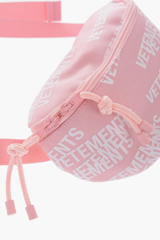 Solid Color Nylon Bum Bag with All-Over Logo