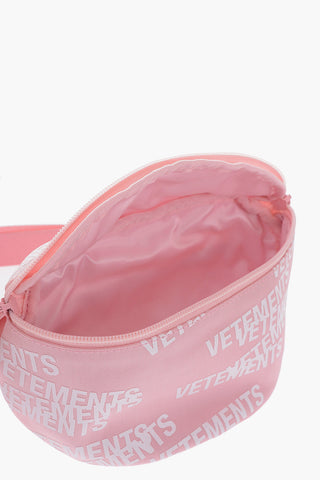 Solid Color Nylon Bum Bag with All-Over Logo