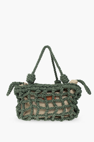 Solid Color Bag with Braided Design and Removable Inner Pouch
