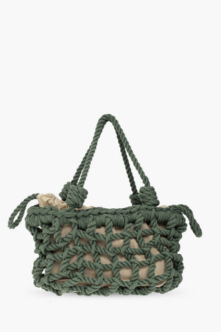 Solid Color Bag with Braided Design and Removable Inner Pouch
