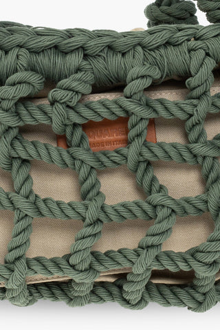 Solid Color Bag with Braided Design and Removable Inner Pouch