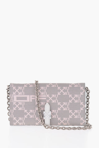 All Over Logo Faux Leather Wallet with Removable Shoulder Strap