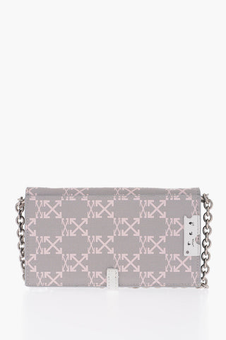 All Over Logo Faux Leather Wallet with Removable Shoulder Strap